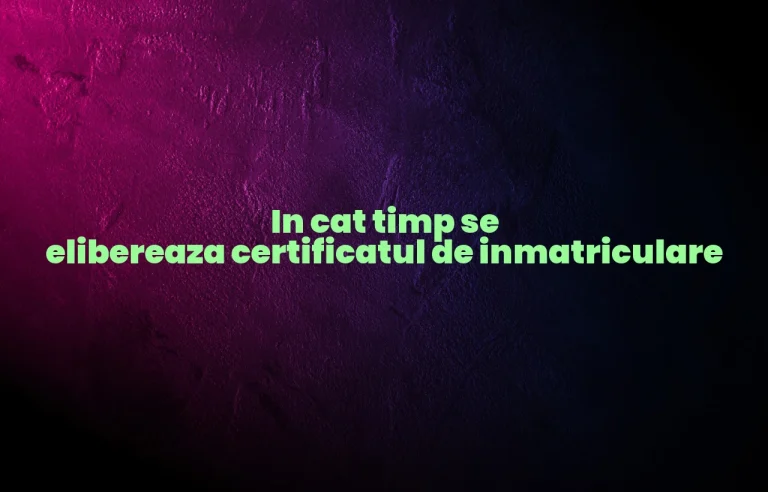 in cat timp se elibereaza certificatul de inmatriculare